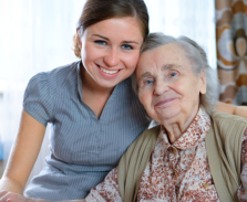 senior woman with a younger female