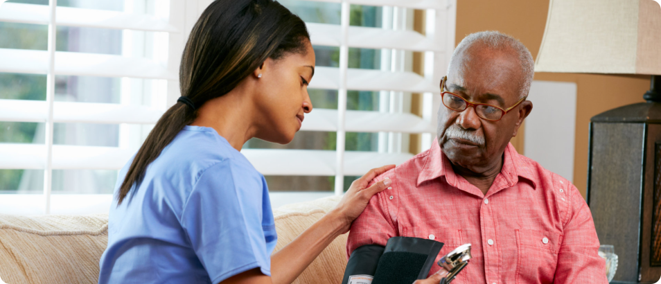 senior woman with a female nurse